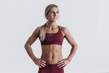 Nobull Plush Heather Women's Sports Bras Dark Red | Australia (CW6057)